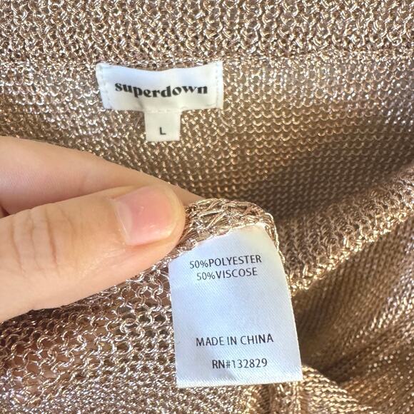SUPERDOWN NWOT Keva Wrap Maxi Skirt SZ Large Bathing Suit Cover-up Revolve Gold - Picture 10 of 10